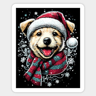 Santa Dog Sticker